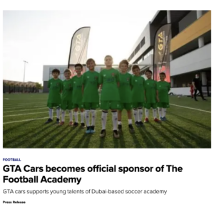 LEVA Marketing Management | GTA Cars X The Football Academy Sponsorship